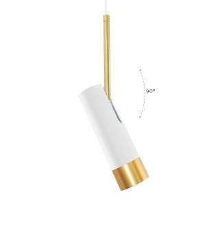 Lámpara colgante foco orientable 1 luz MD6124-WH blanco - Ø5.5 cm - Ineslam 2