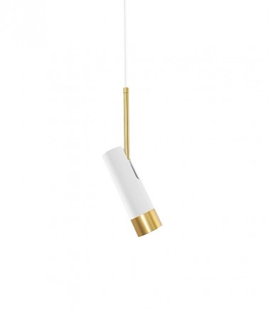 Lámpara colgante foco orientable 1 luz MD6124-WH blanco - Ø5.5 cm - Ineslam
