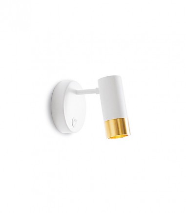 Aplique de pared dormitorio foco orientable GU10 MB6125-BKG negro/oro  - Ineslam