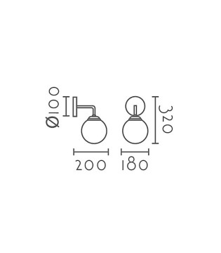 Aplique de pared tulipa globo cristal MB3199-GD - Ineslam 2