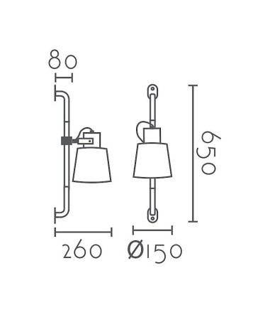 Aplique de pared altura regulable con...
