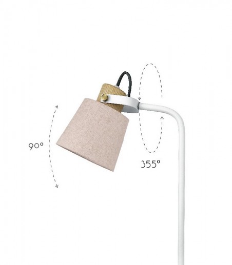 Detalle Lámpara de mesa pantalla beige orientable MT2273-WH - Ineslam