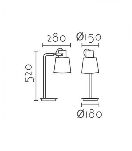 Lámpara de mesa pantalla beige orientable MT2273-WH - Ineslam