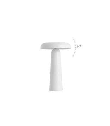 Lámpara de mesa sin cables portátil recargable MT7016-WH BLANCO  - Ineslam