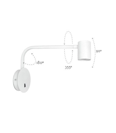 Aplique de pared foco orientable GU10 MB2375-WH BLANCO - Ineslam