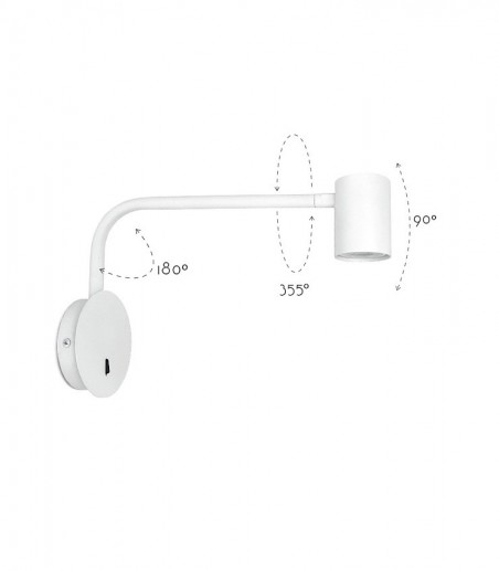 Aplique de pared foco orientable GU10 MB2375-WH BLANCO - Ineslam