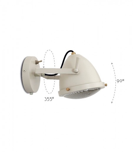 Aplique de pared foco orientable vintage MB6175-IV CRUDO - Ineslam