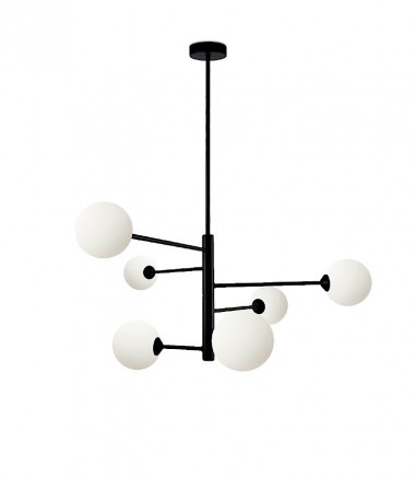 Lámpara de techo 6 tulipas de globo MD4620-GD DORADO - Ineslam