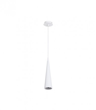 Lámpara colgante cónica metal GU10 Ø80 blanco - níquel