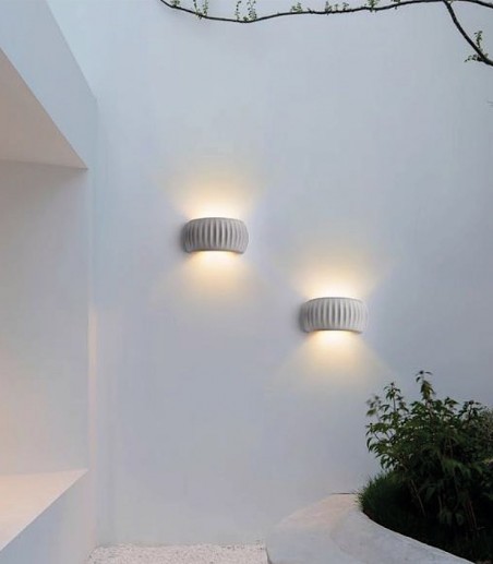 Apliques pared Ineslam de cemento estrías - MB5036-WH - LED 5+5W