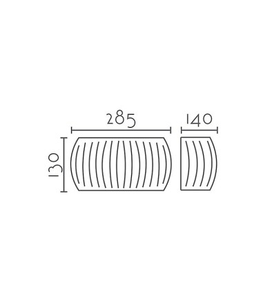 Dimensiones: Aplique pared Ineslam de cemento estrías - MB5036-WH - LED 5+5W