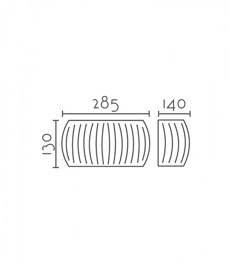 Dimensiones: Aplique pared Ineslam de cemento estrías - MB5036-WH - LED 5+5W