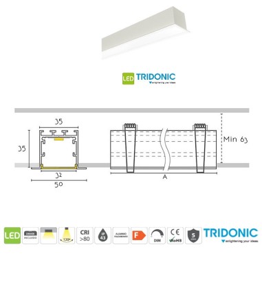 Perfil empotrable sistema LED lineal IN50M - Ineslam