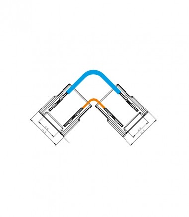 Conector L esquina para tira LED plana LUXGLOW - Maslighting