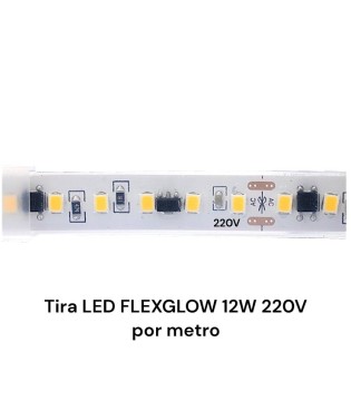 Tira LED 220v FlexGlow 12W/m IP65 1 metro - Maslighting