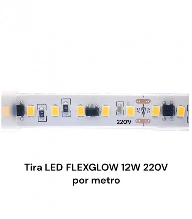 Tira LED 220v FlexGlow 12W/m IP65 1 metro - Maslighting