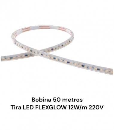 Tira LED 220v FlexGlow 12W/m IP65 rollo 50m - Maslighting