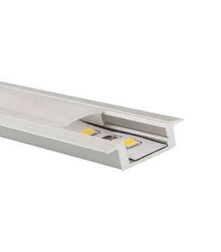 Perfil tira LED empotrable bajo 8 mm 2 metros aluminio - Maslighting