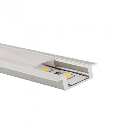 Perfil tira LED empotrable bajo 8 mm 2 metros aluminio - Maslighting