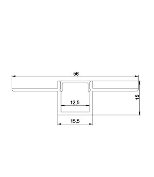 Perfil tira LED pladur alto 15 mm 2 metros 8067 - Mantra 2