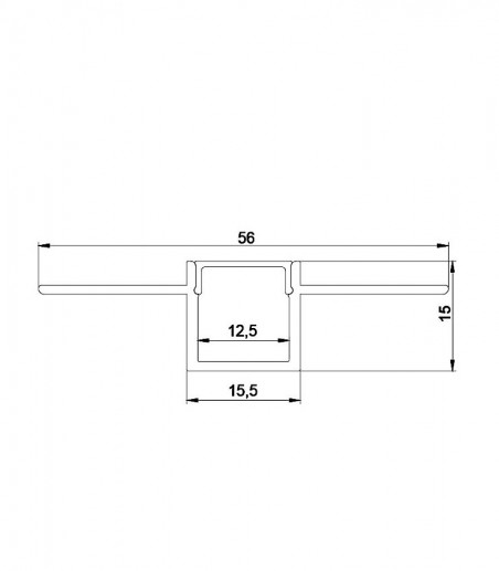 Perfil tira LED empotrable pladur alto 15 mm L: 2 metros - Mantra