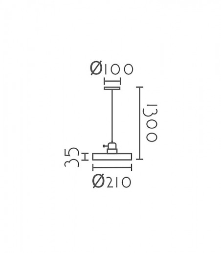 Dimensiones Lámpara colgante cemento + metal CM5041 Ø21 - Ineslam