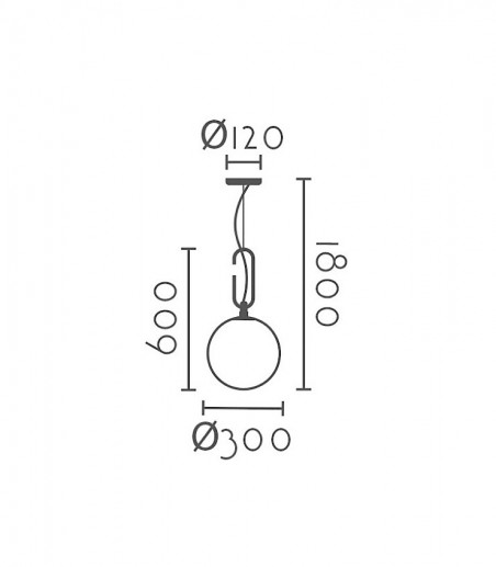 Lámpara colgante globo blanco Ø30cm MD2413-BK - Ineslam