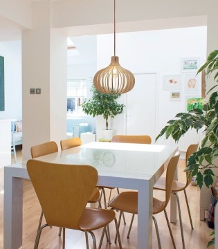 Lámpara techo madera colgante Ficus Ø35 - Ineslam 2