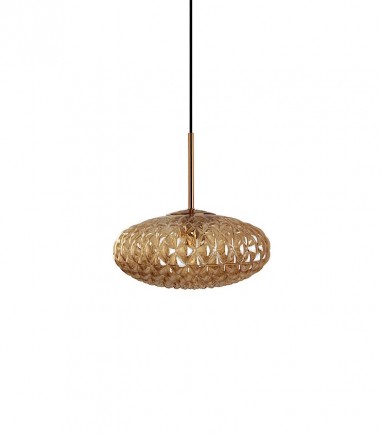 Lámpara colgante cristal ámbar MD3230-AM Ø30 - Ineslam