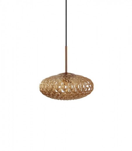 Lámpara colgante cristal ámbar MD3230-AM Ø30 - Ineslam