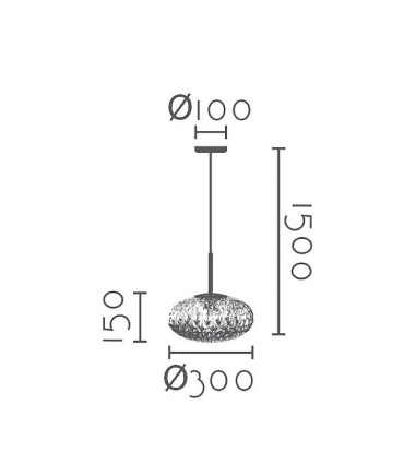 Dimensiones Lámpara colgante cristal ámbar MD3230-AM Ø30 - Ineslam