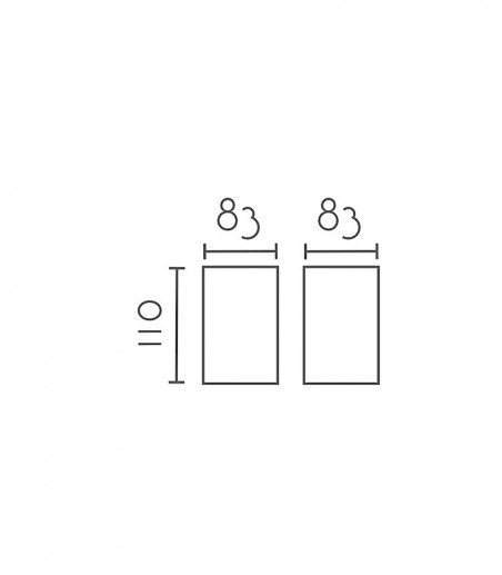 Dimensiones: Foco de superficie cilíndrico orientable GU10 MX8108 - Ineslam