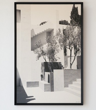 Cuadro grande El Patio N2 blanco y negro 100X150 - VP Interiorismo