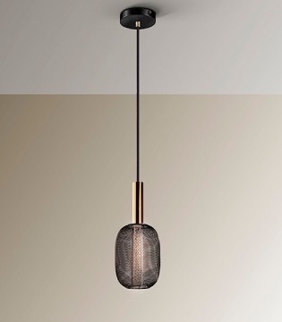 Lámpara colgante Micrón 1L oro/negro - Schuller 2