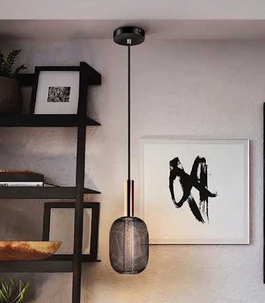 Lampara de techo Micron 1 luz oro/negro - Schuller