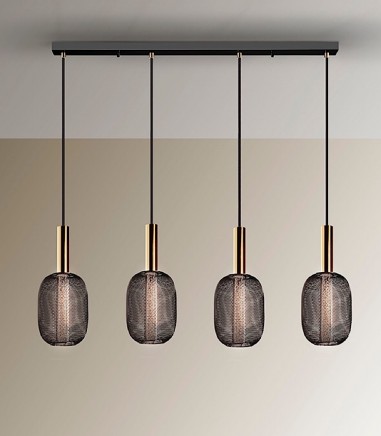 Lampara LED lineal Micron 4L oro/negro 413794 - Schuller