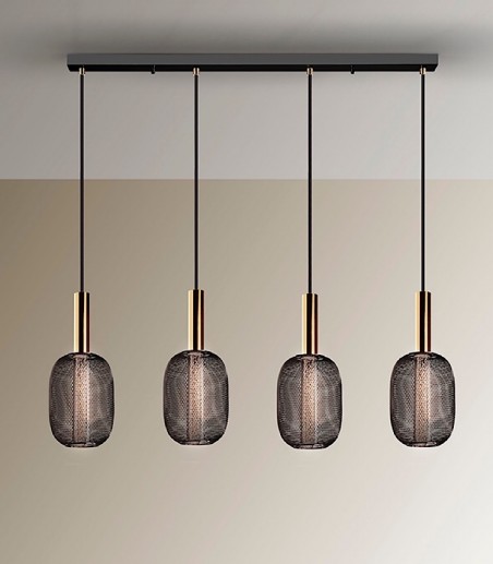 Lampara LED lineal Micron 4L oro/negro 413794 - Schuller