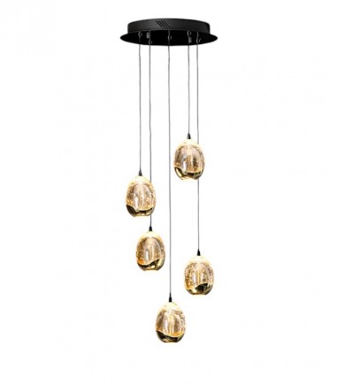 Lámpara techo Rocio 5L negro-oro - Schuller