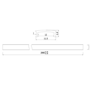 Perfil negro tira LED superficie alto 8.5 mm 2 metros 7382 - Mantra 2