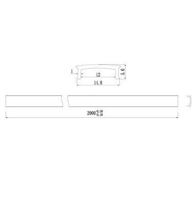 Perfil tira LED superficie bajo 8.5...