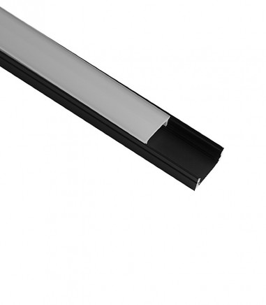 Perfil negro tira LED superficie alto 8.5 mm 2 metros 7382 - Mantra