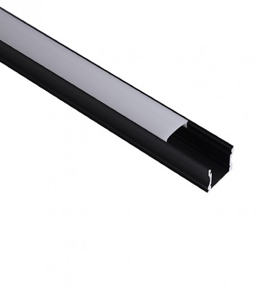 Perfil tira negro LED superficie alto: 15.3 mm - largo: 2 metros 7393 - Mantra