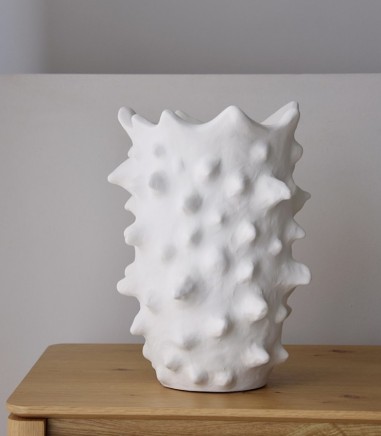 Jarrón decorativo cerámica Solar blanco roto alto - VP Interiorismo