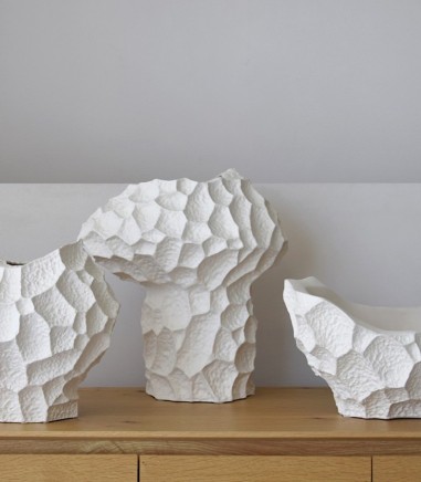 Jarrón decorativo cerámica Lunar XL blanco alto - VP Interiorismo