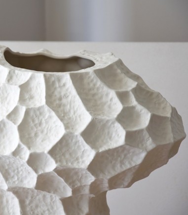 Jarrón cerámica Lunar XL blanco alto - VP Interiorismo