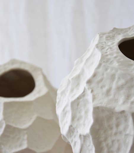 Jarrón cerámica Lunar blanco alto - VP Interiorismo