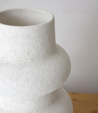 Jarrón decorativo cerámica Song blanco alto - VP Interiorismo 2