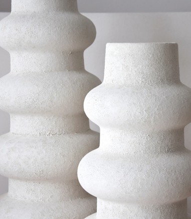 Jarrón decorativo cerámica Song blanco medio - VP Interiorismo