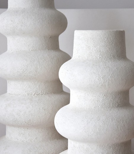 Jarrón decorativo cerámica Song blanco medio - VP Interiorismo