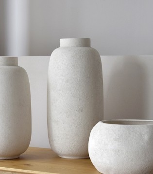 Jarrón decorativo cerámica Dubai blanco alto - VP Interiorismo 2